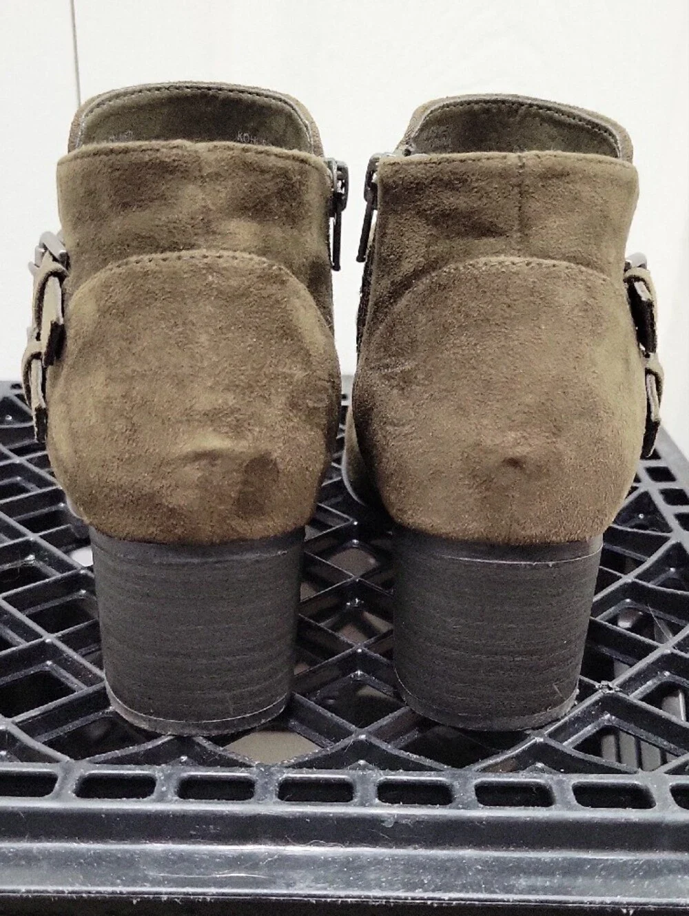 Sonoma Esme Olive Green Suede Double-Buckle Ankle Booties - Picture 12 of 14